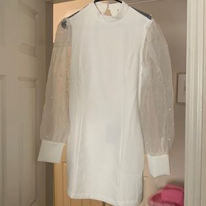 White Dress with Sleeves